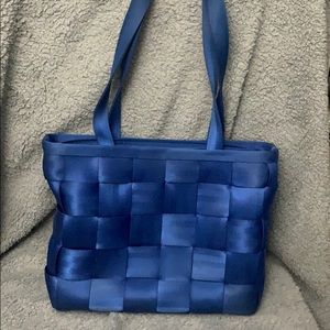 Harvey’s mini blue seatbelt bag